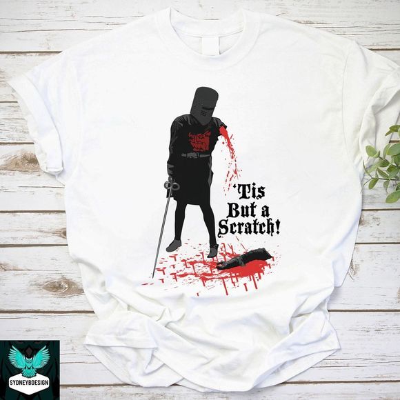 T-shirt Black Knight Monty Python Film retrò anni '70 anni '80 The Holy